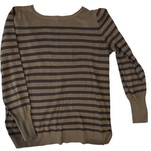 Women’s Ana sweater size L Forest Green with Black stripes